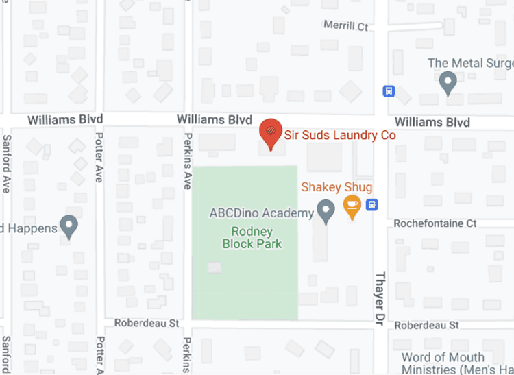 Picture of google maps showing the location of Sir Suds in Richland WA